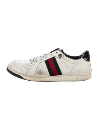 Gucci Web Accent Leather Sneakers