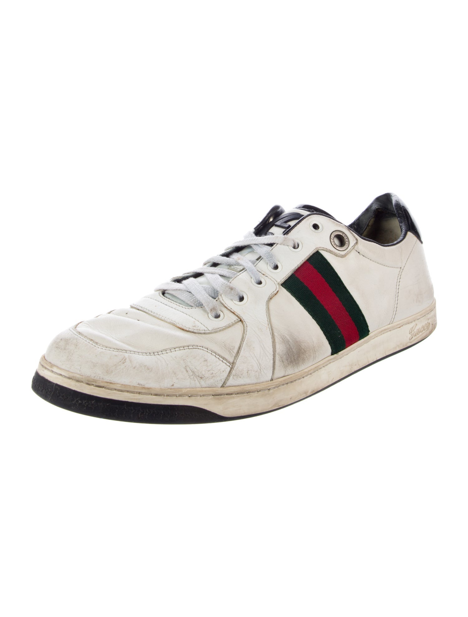 Gucci Web Accent Leather Sneakers