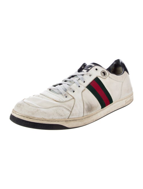 Gucci Web Accent Leather Sneakers