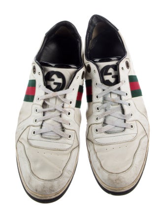 Gucci Web Accent Leather Sneakers