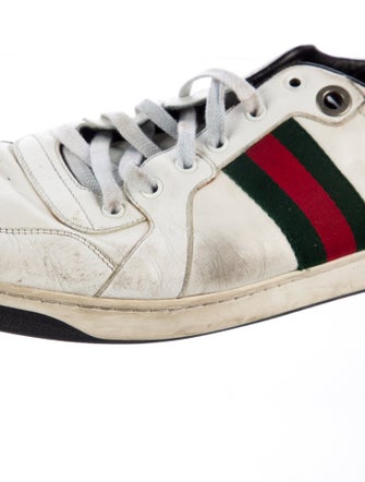 Gucci Web Accent Leather Sneakers