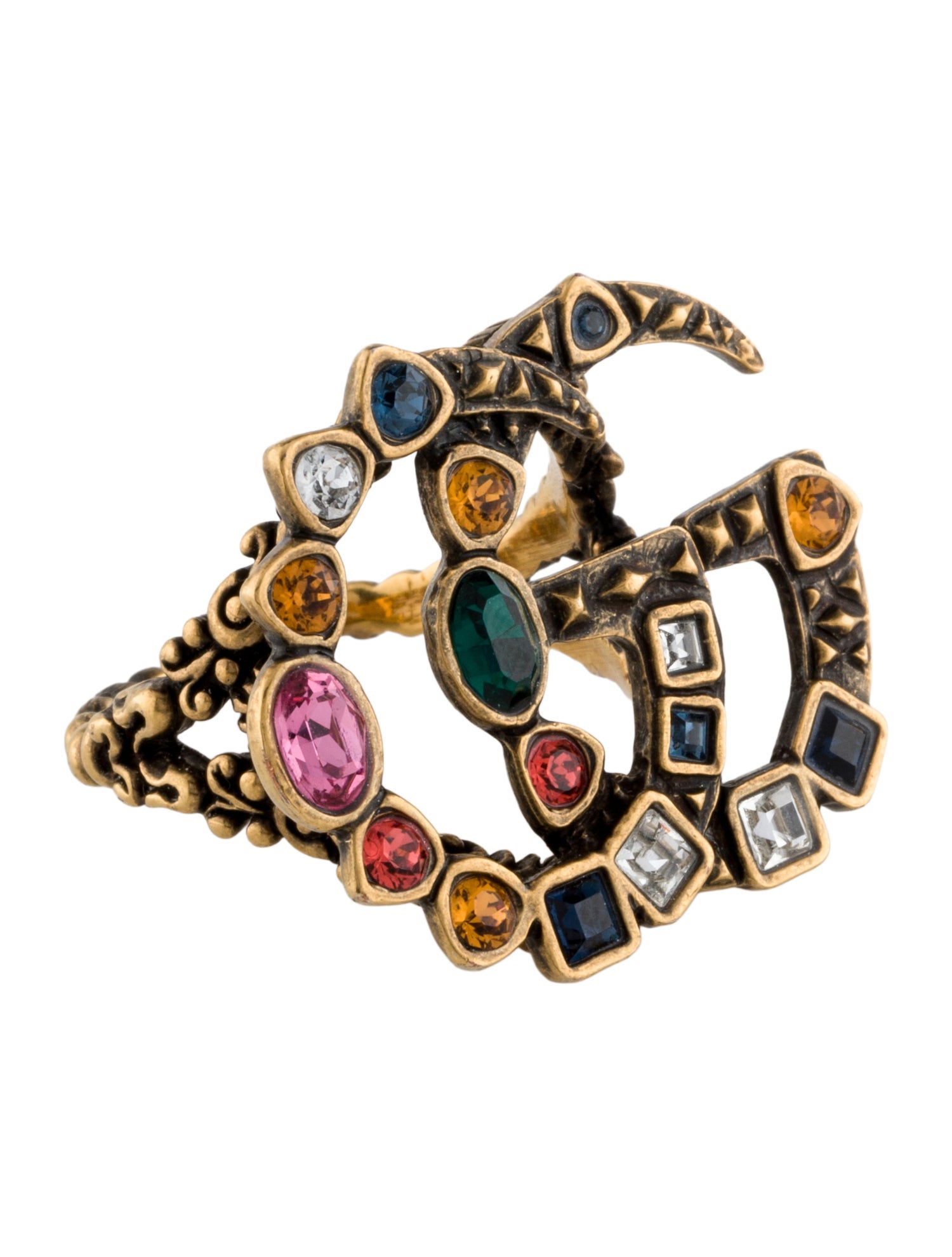 Gucci Crystal GG Marmont Ring