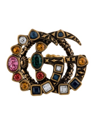 Gucci Crystal GG Marmont Ring