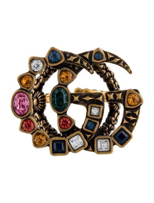 Gucci Crystal GG Marmont Ring