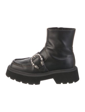Gucci Dionysus Accent Leather Combat Boots