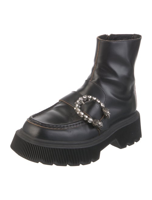 Gucci Dionysus Accent Leather Combat Boots