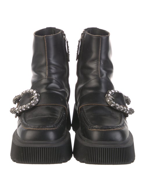 Gucci Dionysus Accent Leather Combat Boots