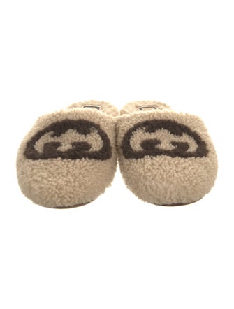 Gucci Shearling Printed Mules