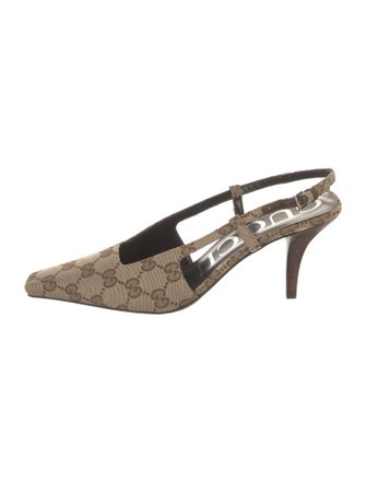 Gucci GG Canvas Canvas Slingback Pumps