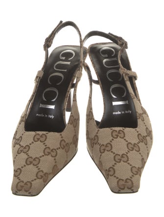 Gucci GG Canvas Canvas Slingback Pumps