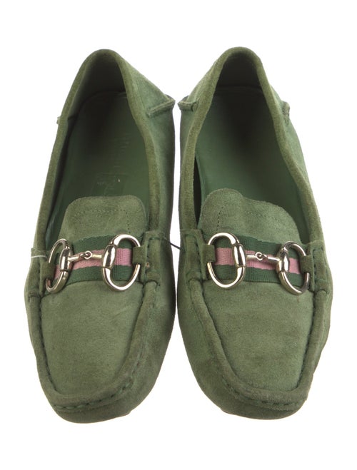 Gucci Horsebit Accent Suede Loafers