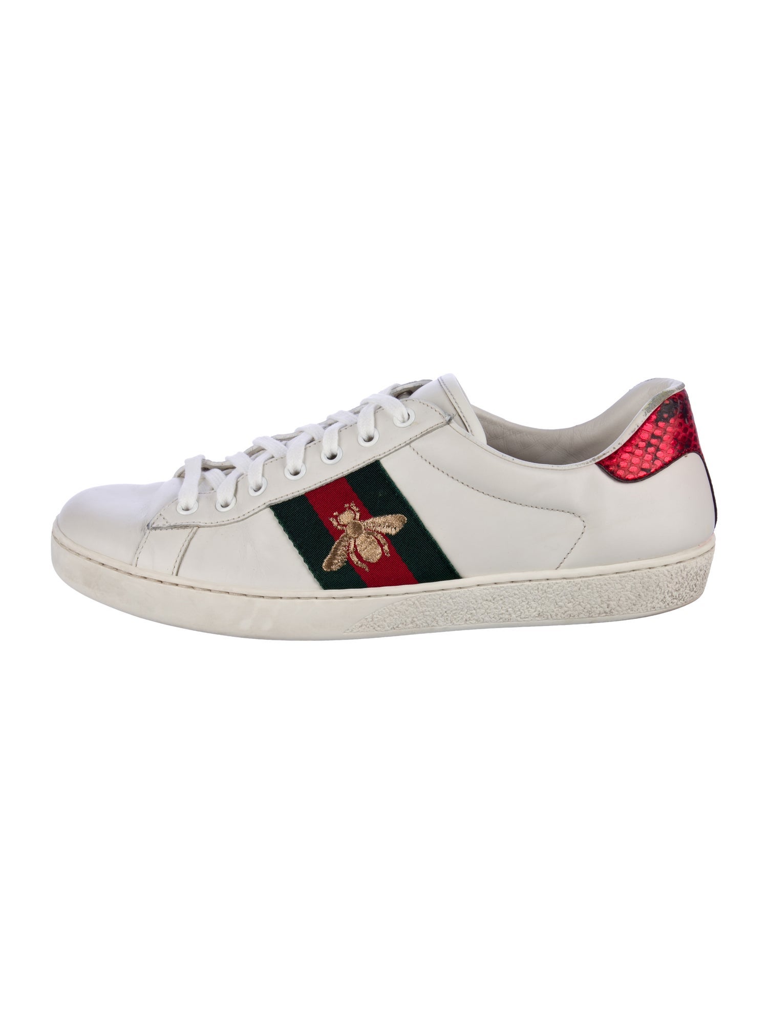 Gucci Web Accent Leather Sneakers