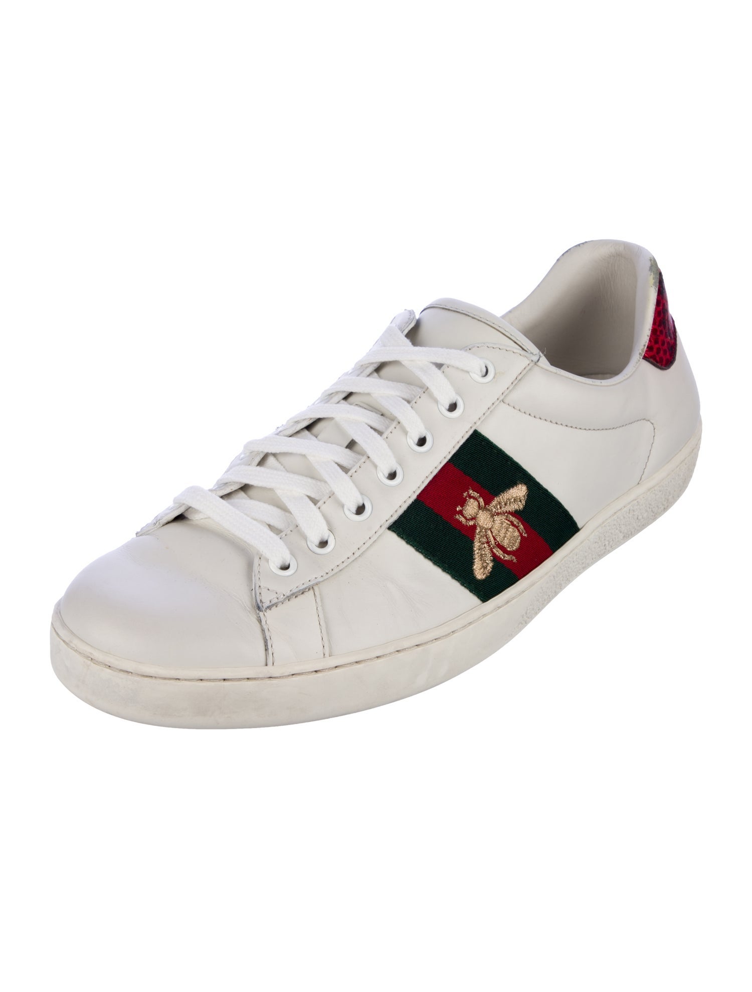 Gucci Web Accent Leather Sneakers