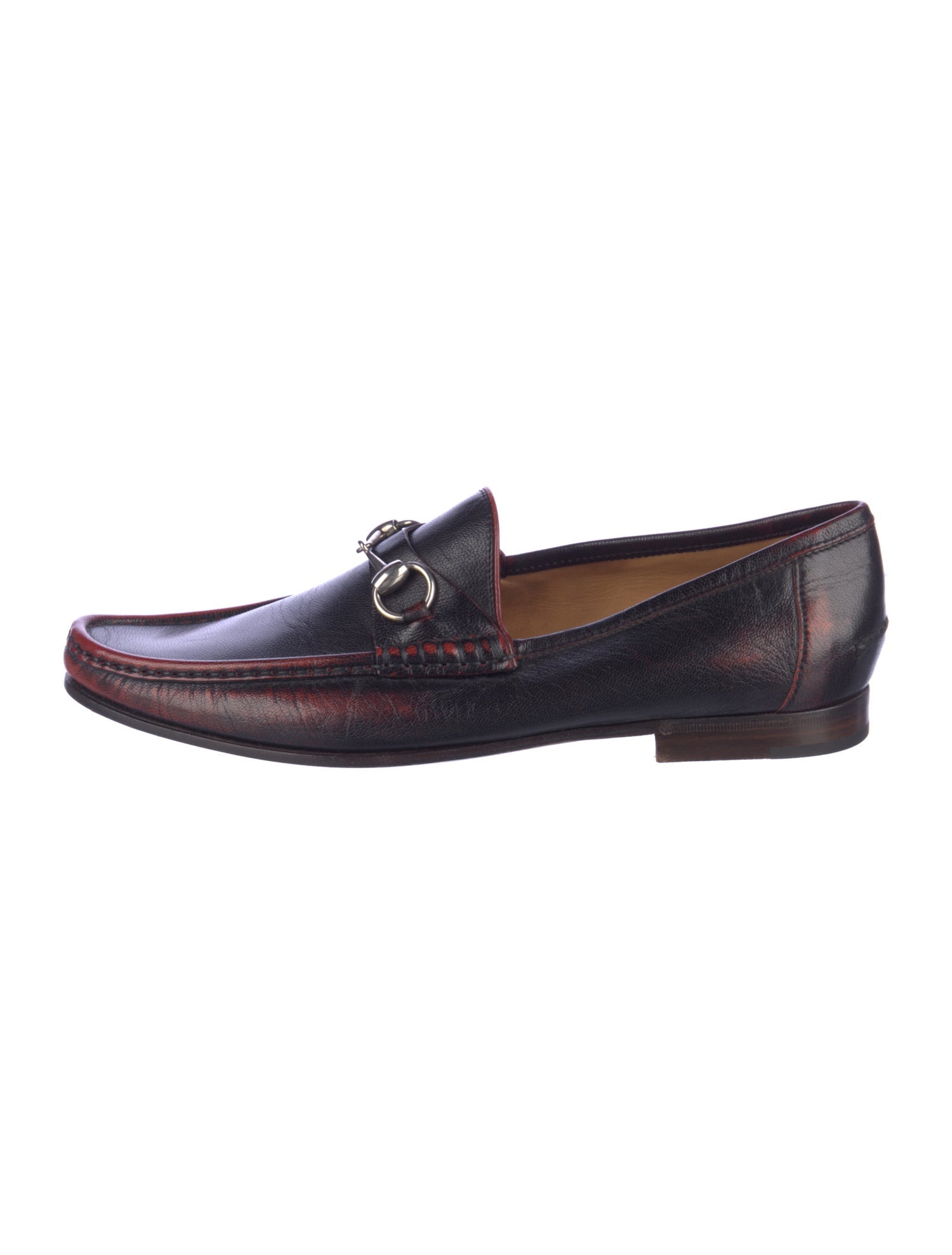 Gucci Web Accent Leather Dress Loafers