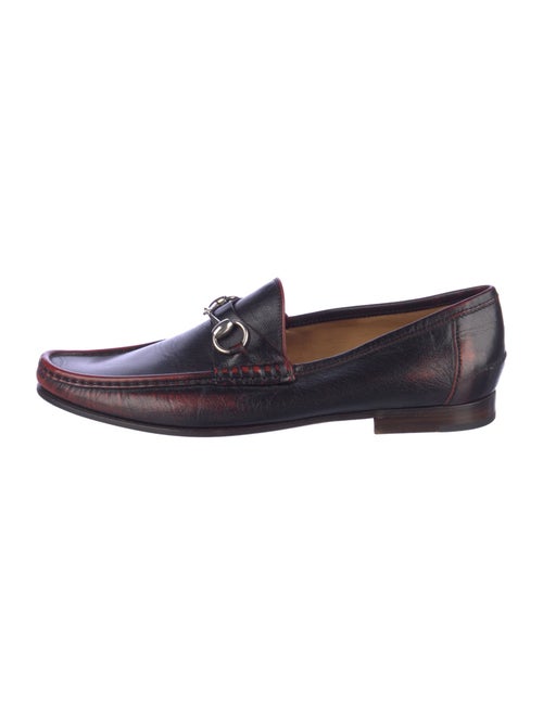 Gucci Web Accent Leather Dress Loafers