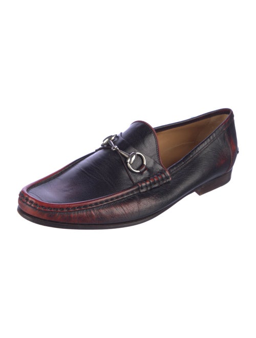 Gucci Web Accent Leather Dress Loafers