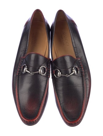 Gucci Web Accent Leather Dress Loafers