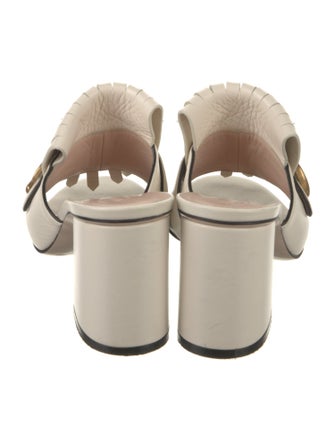 Gucci Double G Logo Leather Slides