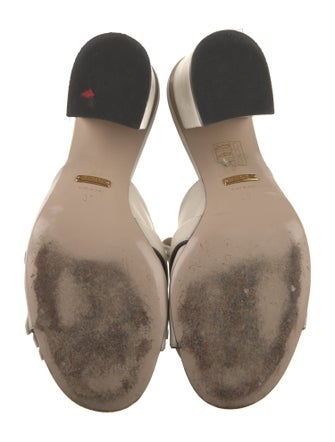 Gucci Double G Logo Leather Slides