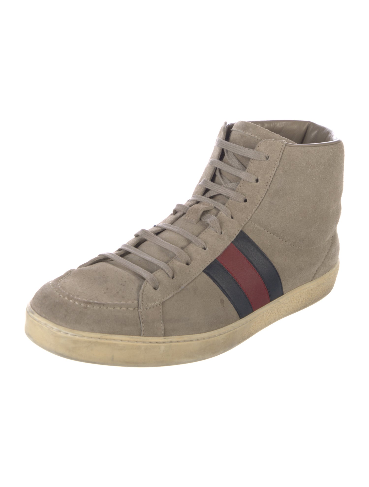 Gucci Web Accent Suede Sneakers