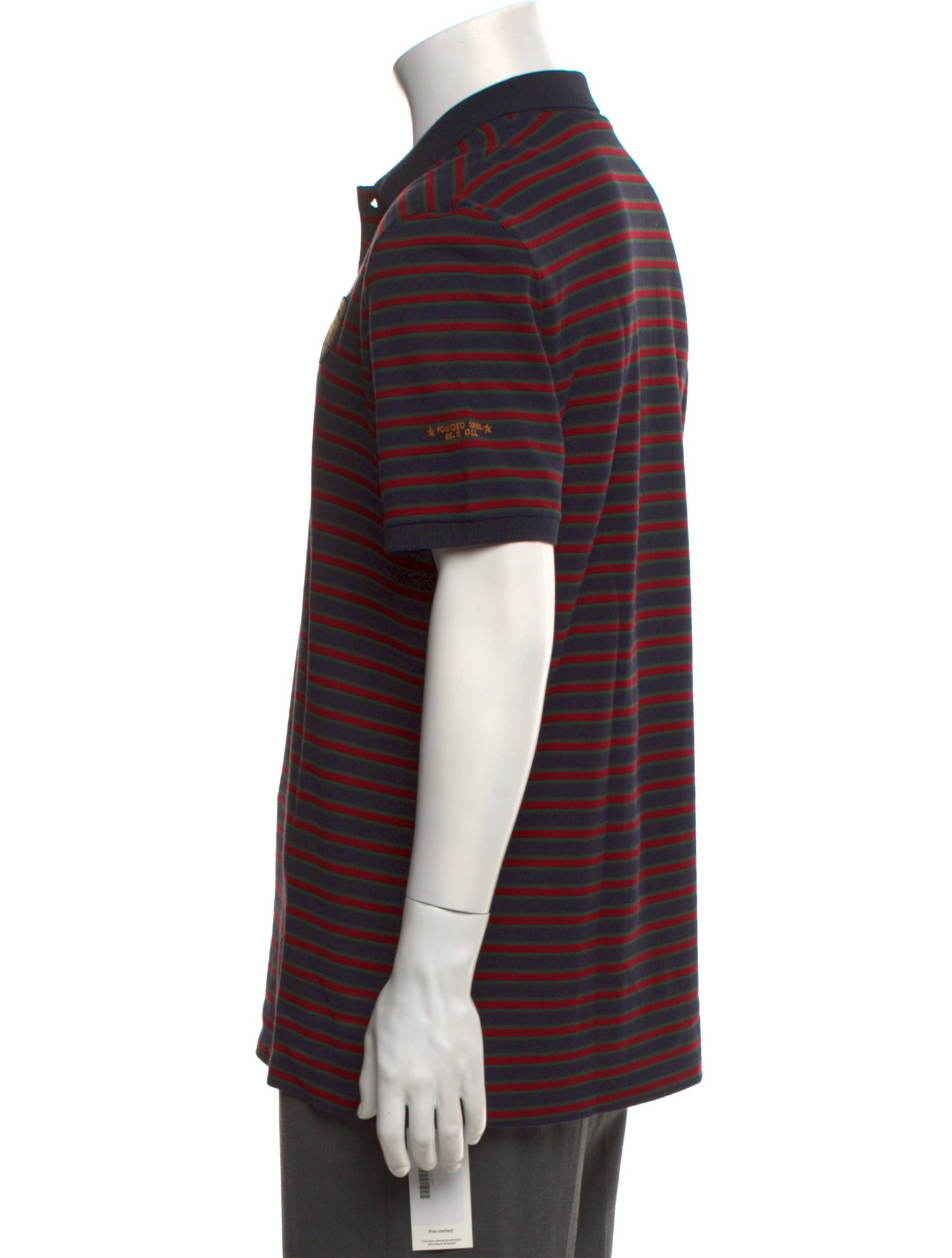 Gucci Bee Accent Striped Polo Shirt w/ Tags