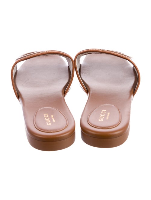 Gucci Double G Logo Leather Slides