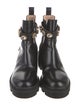 Gucci Leather Crystal Embellishments Lace-Up Boots