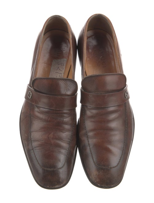 Gucci Interlocking G Logo Leather Loafers
