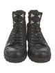 Gucci Web Accent Leather Hiking Boots