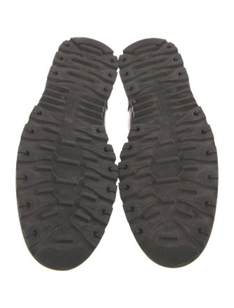 Gucci Web Accent Leather Hiking Boots