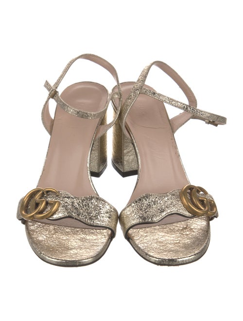 Gucci Double G Logo Leather Sandals