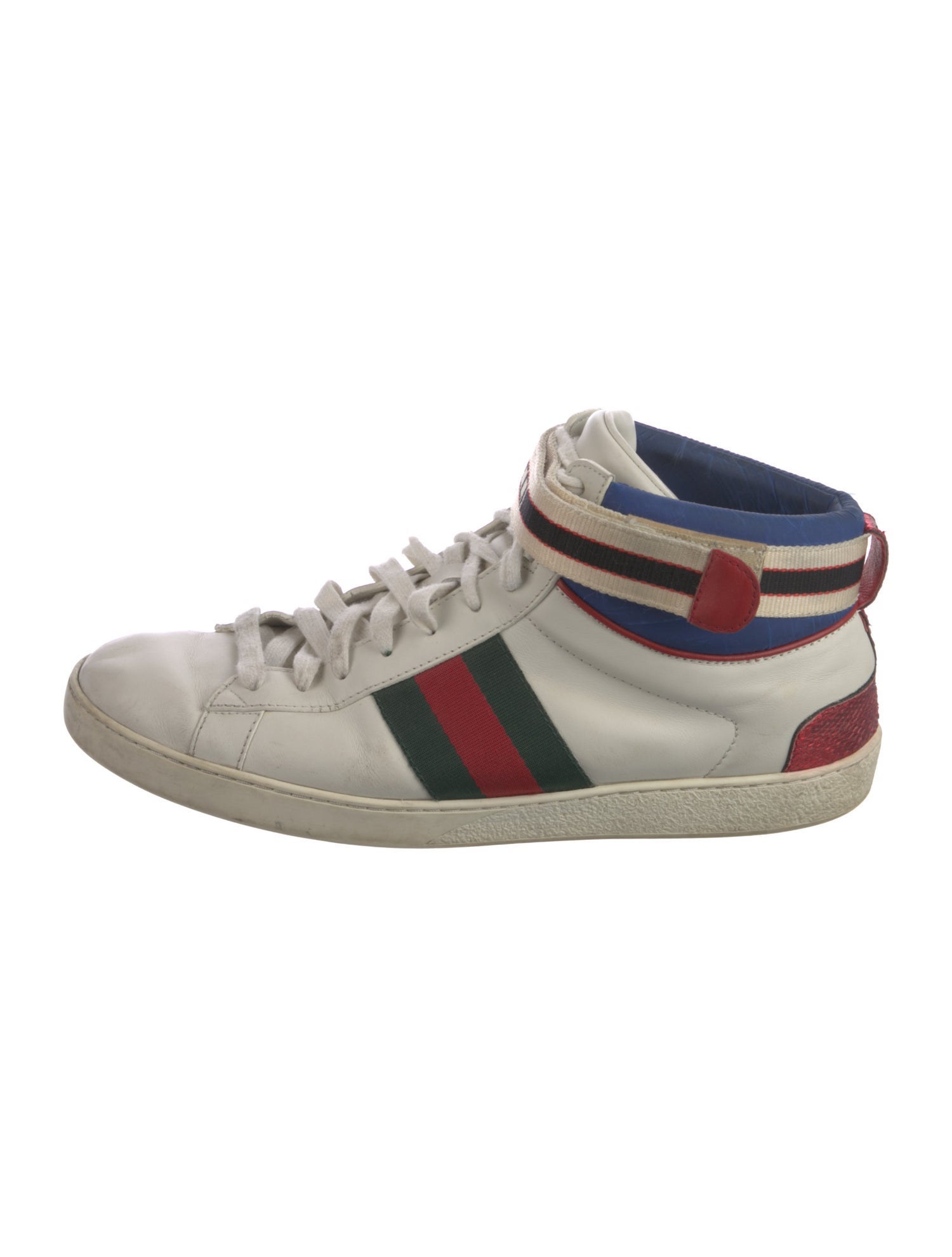 Gucci Web Accent Leather Sneakers