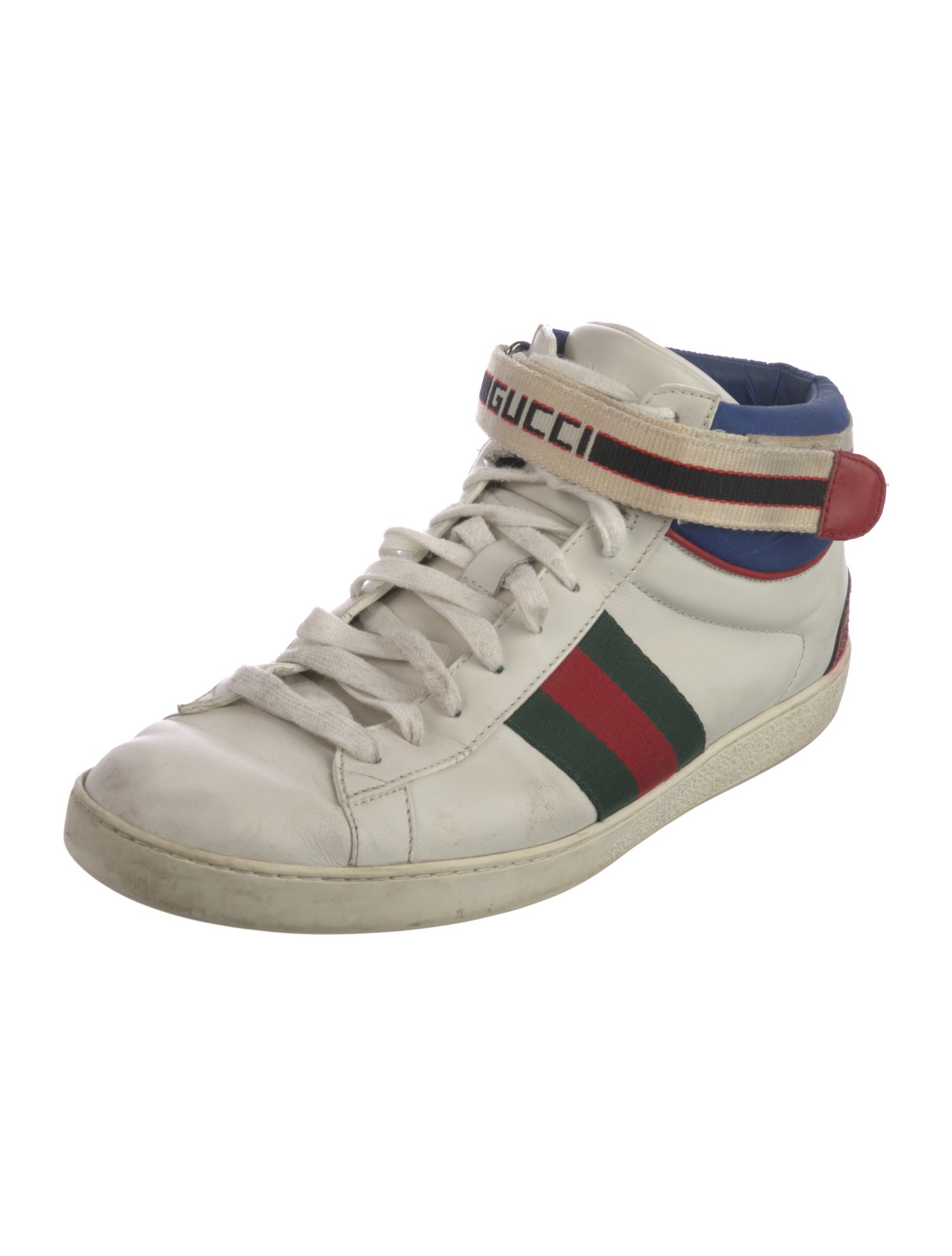 Gucci Web Accent Leather Sneakers