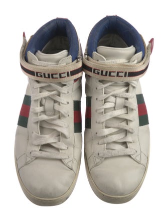 Gucci Web Accent Leather Sneakers