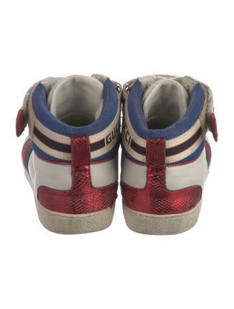 Gucci Web Accent Leather Sneakers