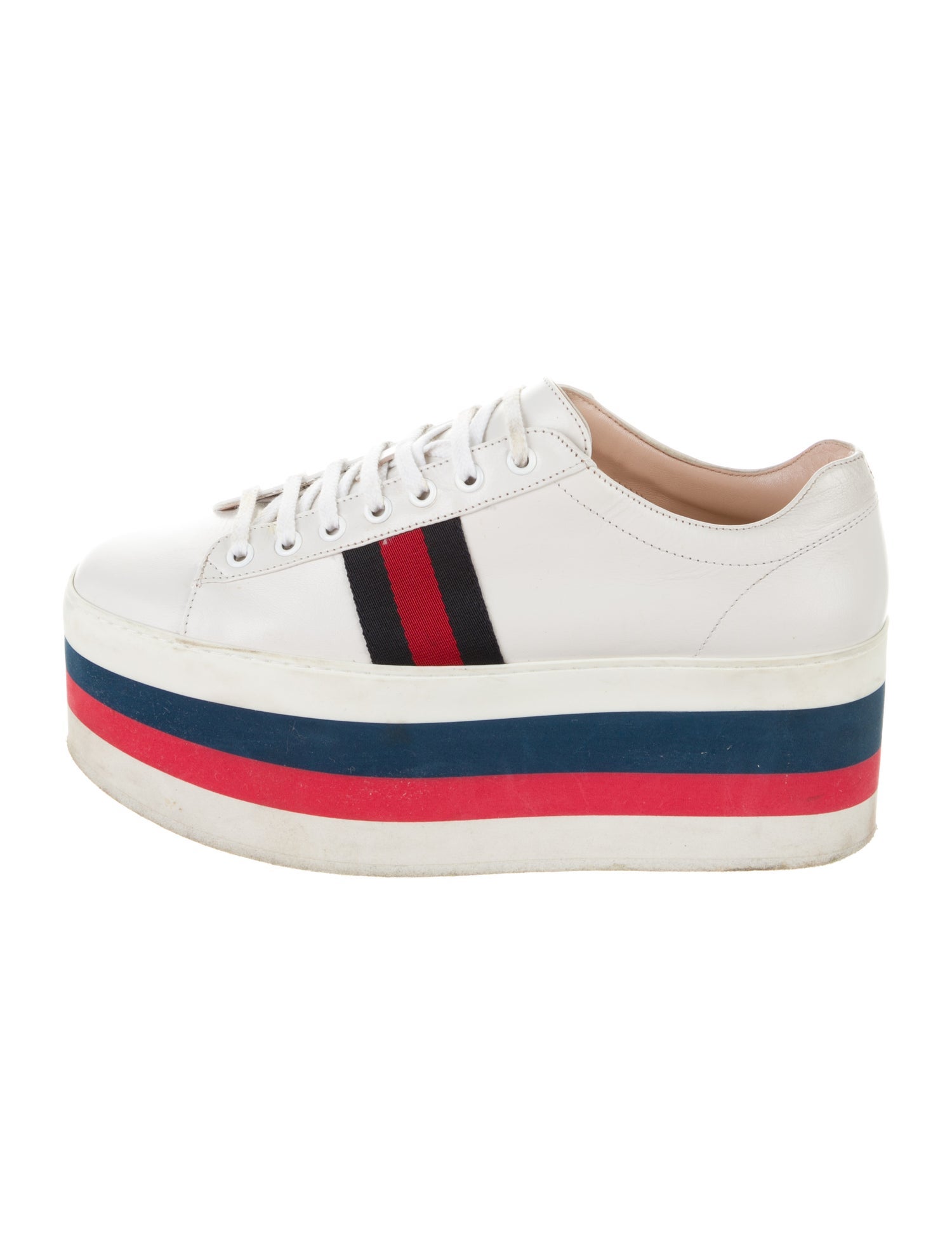 Gucci Sylvie Web Accent Leather Sneakers