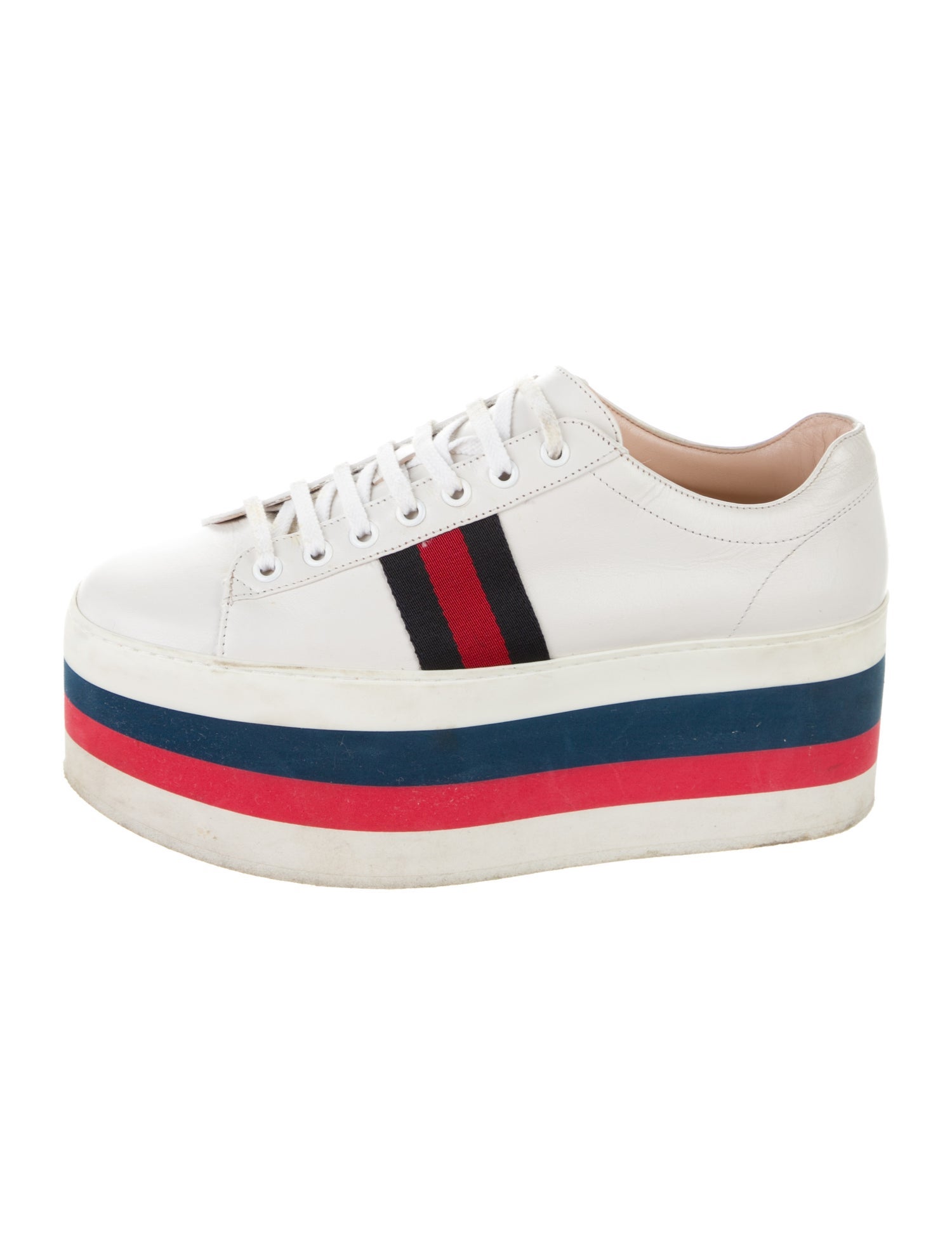 Gucci Sylvie Web Accent Leather Sneakers