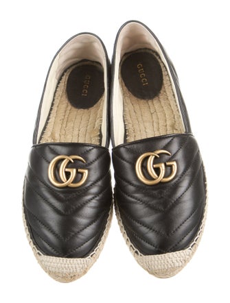 Gucci Double G Logo Leather Espadrilles