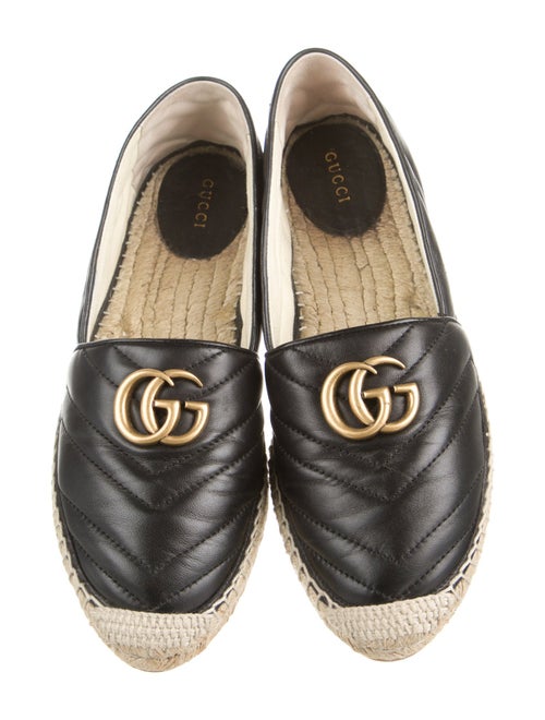 Gucci Double G Logo Leather Espadrilles