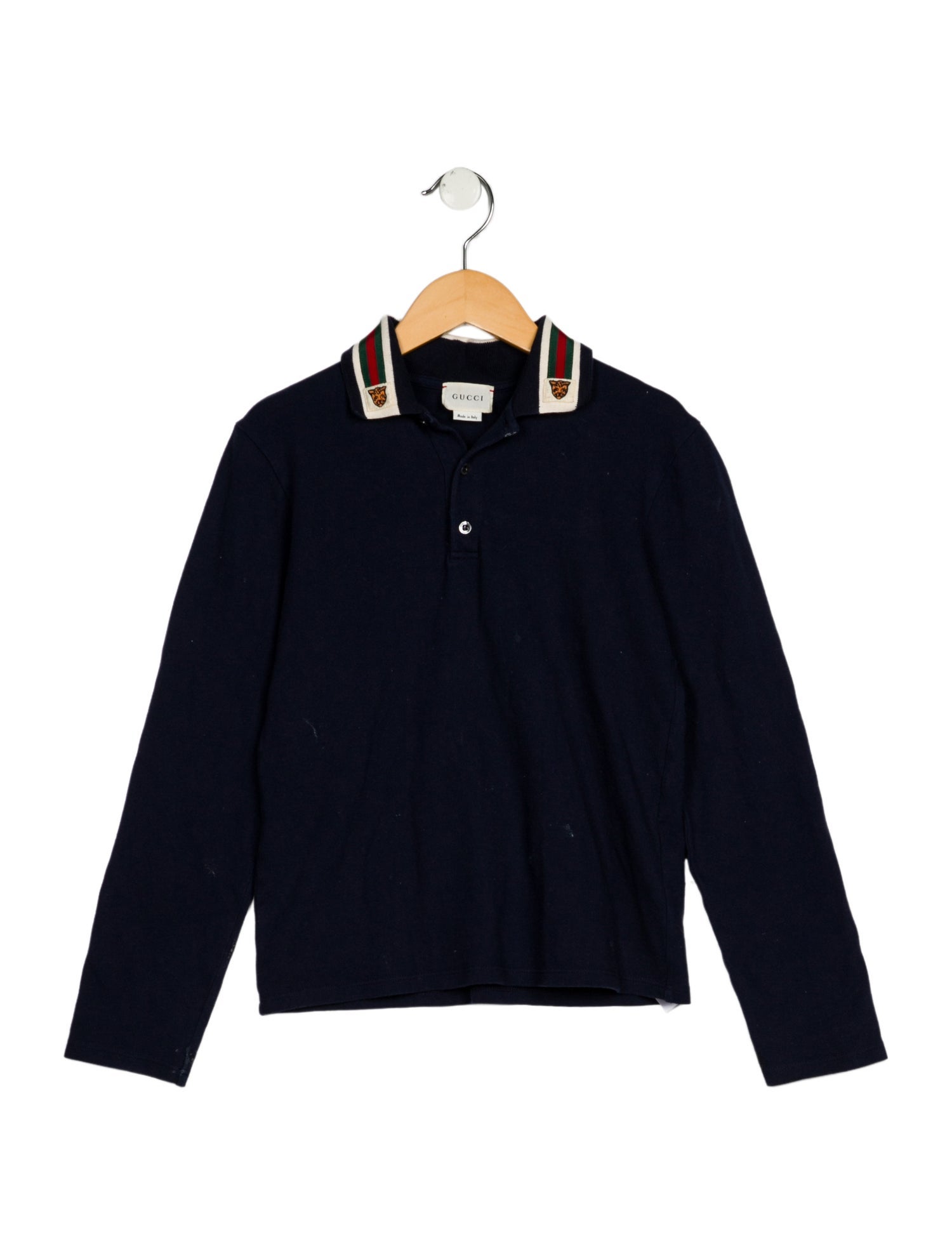 Gucci Boys' Solid Long Sleeve Polo