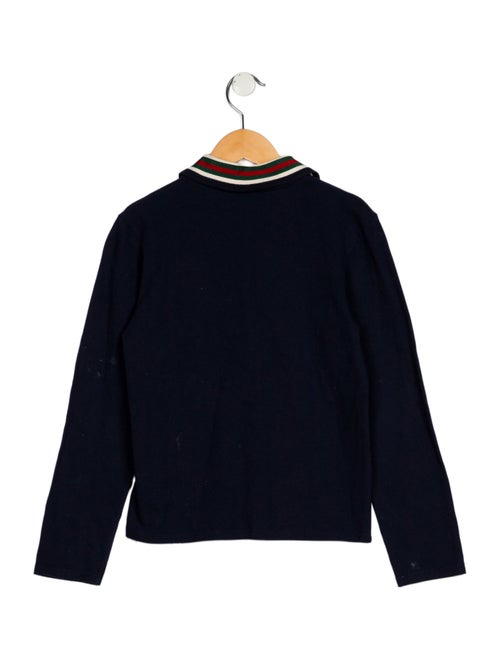 Gucci Boys' Solid Long Sleeve Polo