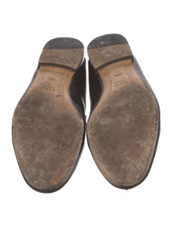 Gucci Web Accent Leather Loafers