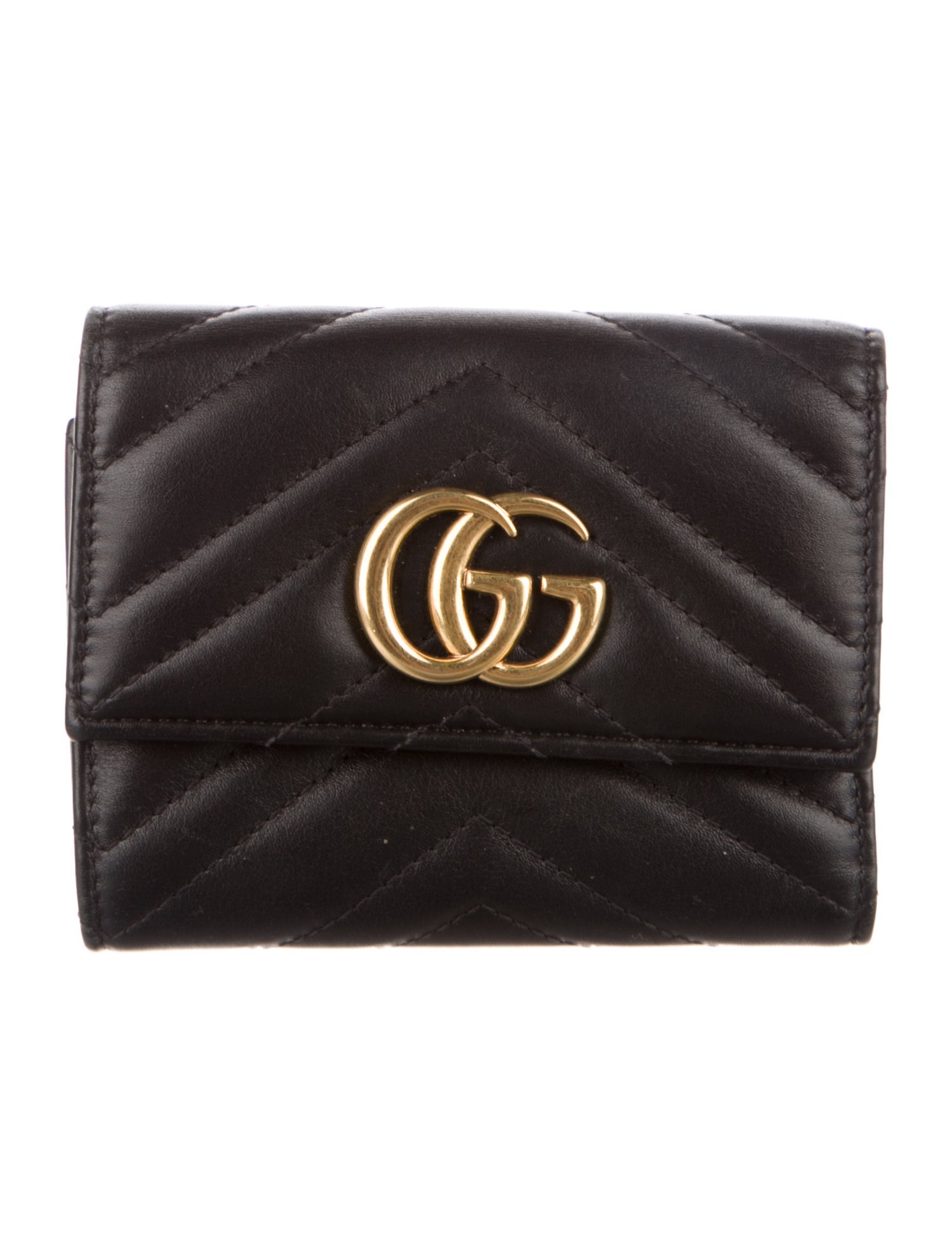 Gucci GG Marmont Matelassé Wallet Leather Compact Wallet