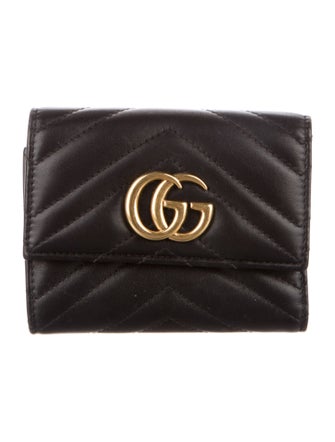 Gucci GG Marmont Matelassé Wallet Leather Compact Wallet