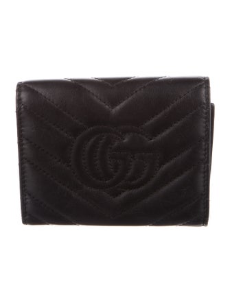 Gucci GG Marmont Matelassé Wallet Leather Compact Wallet