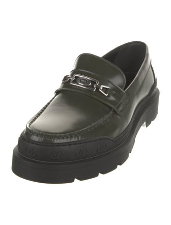 Gucci Interlocking G Logo Leather Loafers