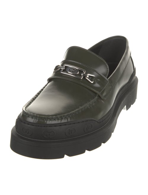 Gucci Interlocking G Logo Leather Loafers