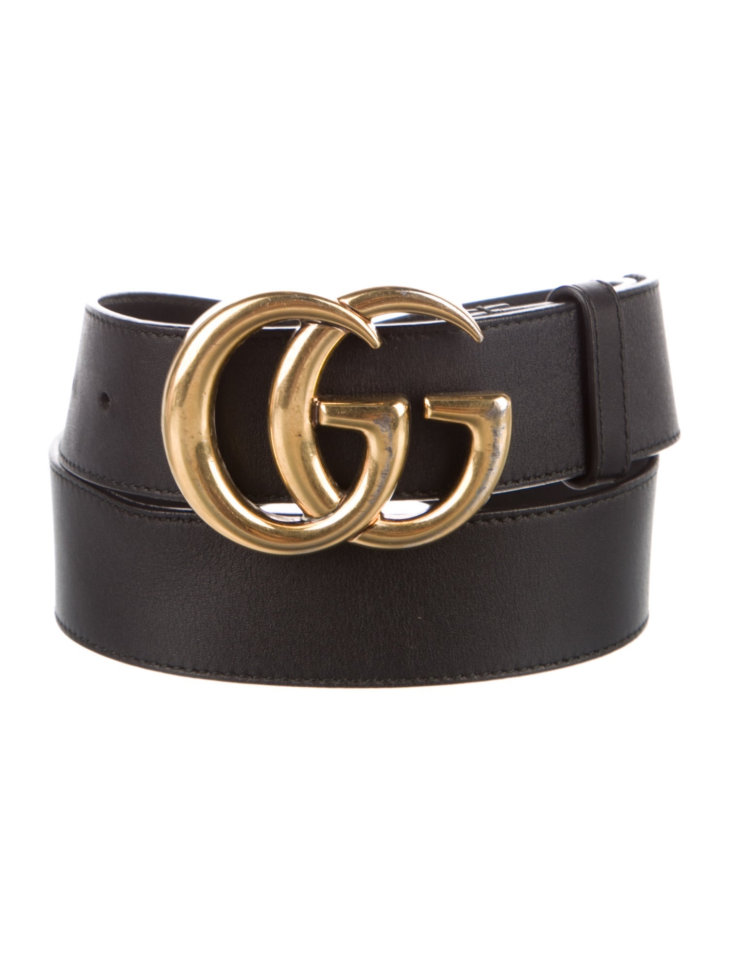 Gucci Double G Logo Leather Belt