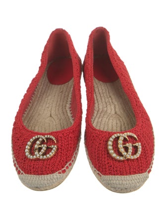 Gucci Faux Pearl Accents Beaded Accents Espadrilles