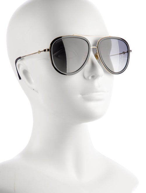 Gucci Interlocking G Logo Aviator Sunglasses